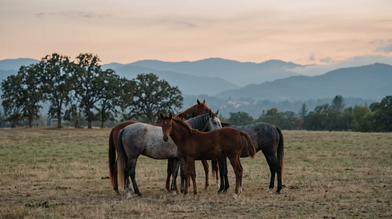Chevaux en liberté, Haras de Bressac, —